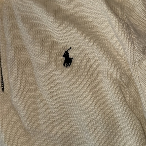 Vintage Polo Ralph Lauren quarter zip sweater with leather zipper - Picture 2 of 6